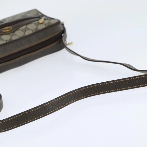 GUCCI GG Supreme Web Sherry Line Shoulder Bag PVC Beige Gold 010 378 Auth 147769 - Picture 7 of 16